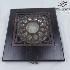 Plaque Trophy Alloy Petra with Wooden Cover Box Frame