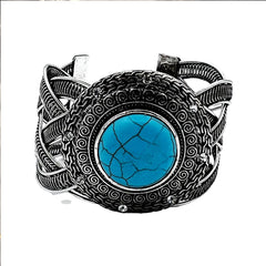 Silver Plated with Turquois Stone Bracelet Bangle